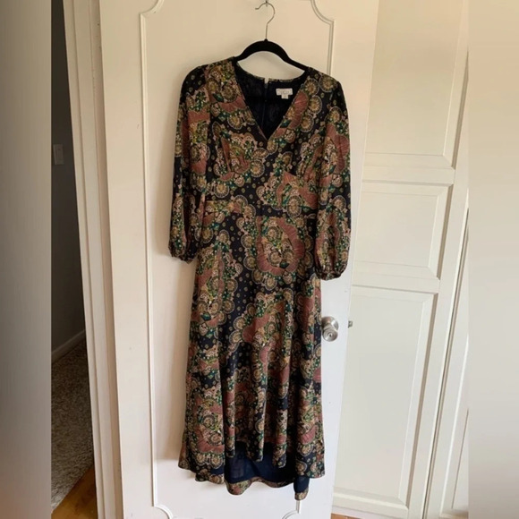 J CREW Point Sur Long Sleeve
Paisley Maxi Dress  size 2 - Picture 4 of 15